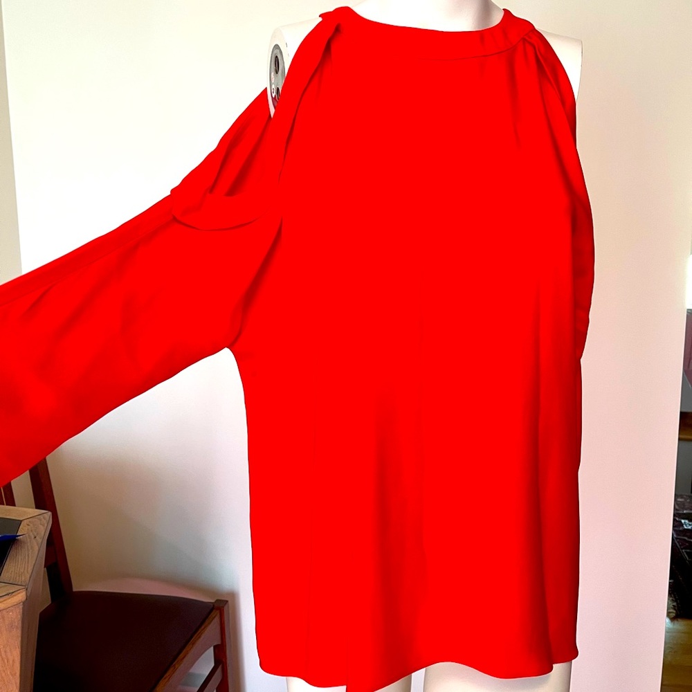 Ramy Brook silk cold shoulder blouse